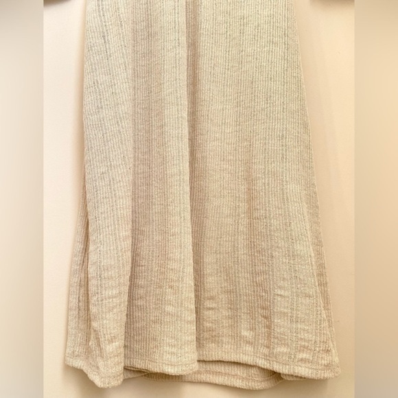 Topshop Women’s 8 Beige Knit Open Back Midi Dress Long Sleeve Bodycon Stretch - Picture 8 of 12